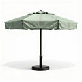 Metal patio umbrella with fabric canopy 250cm green for outdoor use