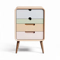 Colorful wooden nightstand with four drawers for bedroom storage 40 x 30 x 60cm