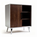 Wood and metal storage cabinet with sliding doors dimensions 60 x 40 x 80cm